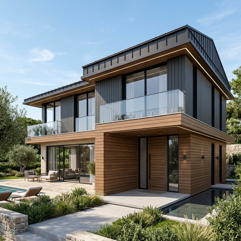Modern Villa PVC Siding Dış Cephe Kaplama