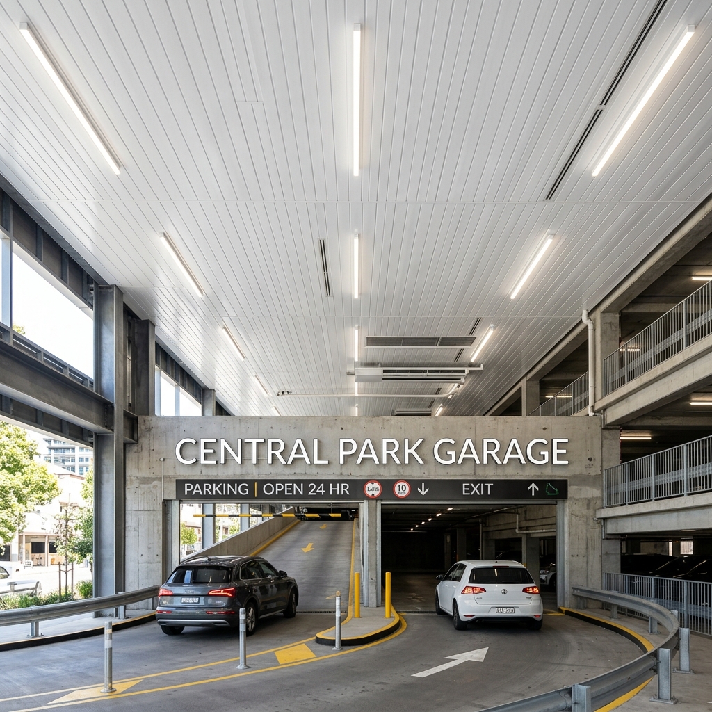 Otopark giriş tavanı dayanıklı PVC lambiri